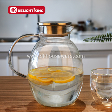 New Glass Carafe with stainless steel Strainer Lid